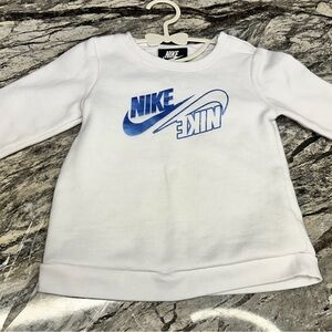 Nike Kids White Sweatshirt with Blue Graphic